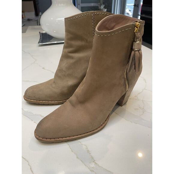 Stuart Weitzman Boots Womens Size 10 Suede Nuprancing Tassel Ankle Booties Fall - Picture 6 of 9
